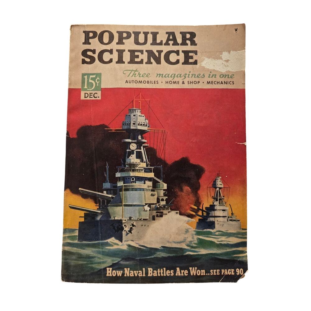Popular Science Magazine December 1940 Vintage WWII Era Naval Battles Issue